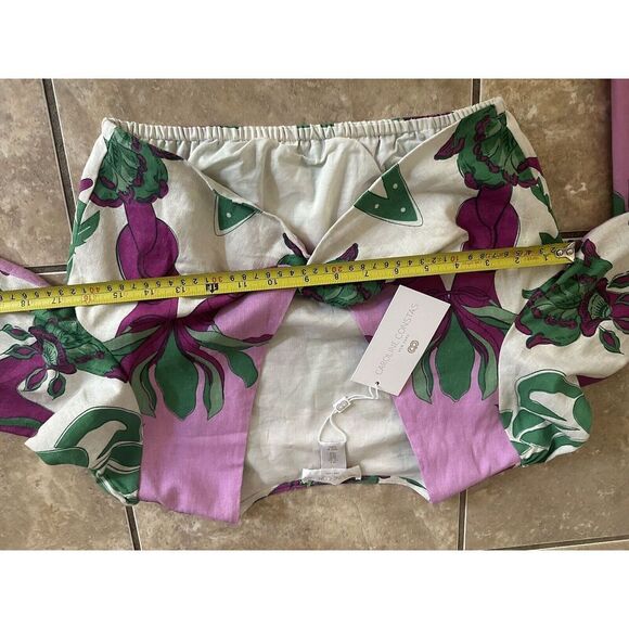 Caroline Constas Top Blouse Skirt Set 2 Piece Matching NWT Purple Floral XS - Picture 7 of 12